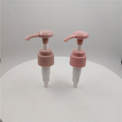 ピンク色BPA自由な携帯用24mmのローション ポンプは閉鎖を肋骨で補強した