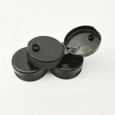 空のびんのための多使用黒い色の非こぼれフリップ上の帽子28mm